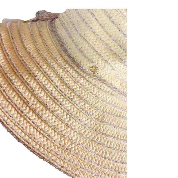 Scala Collection Straw Sun Hat One Size Women Tassel Wide Brim Beach Pool - Picture 3 of 4